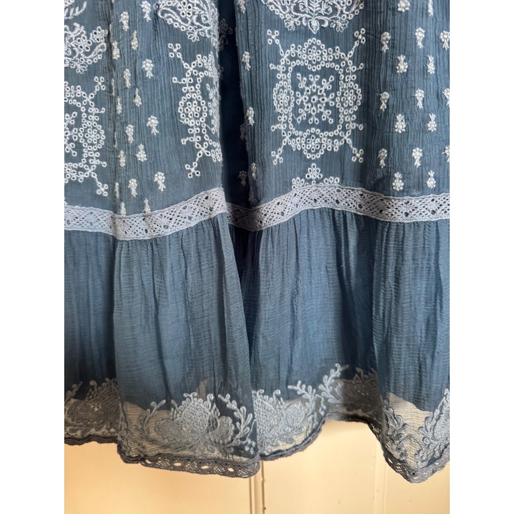 Sundance blue lace‎ embroidered long sleeve dress size medium - Picture 6 of 9